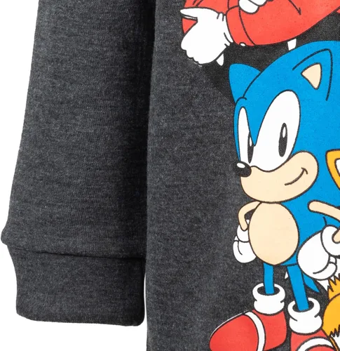 Vista 6 de SEGA Sonic the Hedgehog - Sudadera con capucha de forro polar con media cremallera para niños pequeños a grandes