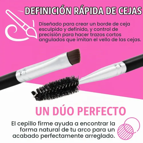 Vista 3 de Beauty Junkees Cepillo de cejas en ángulo con carrete, cepillo para cejas y peine con ángulo delgado firme para relleno, tinte, delineador