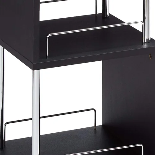 Vista 5 de Kings Brand Furniture - Minorca - Moderna mesa de bar para vinos con estantes (negro)