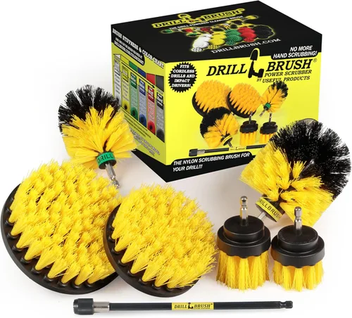Vista 10 de Kit de limpieza de Drill Brush, cepillos con conector para taladro, ideal para limpieza de alfombras, baños, limpieza de lechadas y limpieza de Negro