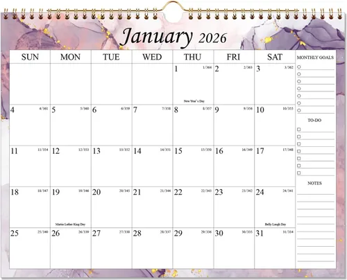 Vista 10 de Calendario 2026 - Calendario de pared de 12 meses 2026 de enero de 2026 a diciembre de 2026, 8.5'' x 11'' Calendario de Pared 2026 con días festivos