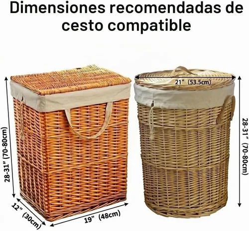 Vista 3 de Bolsa de repuesto para cesta de lavandería, bolsa grande resistente de 18 pulgadas de ancho x 10.2 pulgadas de profundidad x 35.5 pulgadas de alto