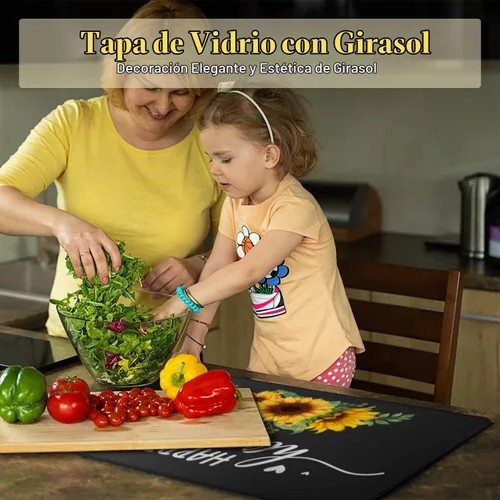 Vista 3 de Cubierta superior para estufa de vidrio, accesorios de decoración de cocina, cubierta de estufa
