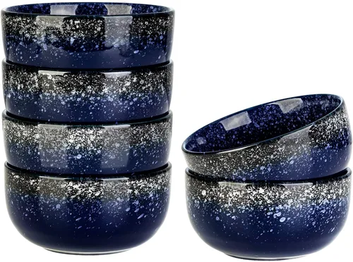 Vista 13 de S&Q'S CERAMICS Cuencos pequeños de cerámica para cocina, juego de 6, cuencos de helado de 9 onzas, cuencos pequeños para servir sopa, salsa