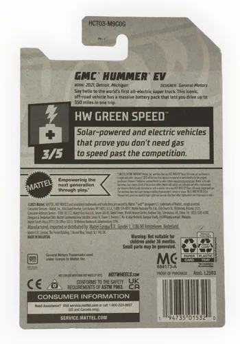 Vista 2 de Hot Wheels 2022 - GMC Hummer EV - HW Verde Velocidad 3/5 [Amarillo] 130/250