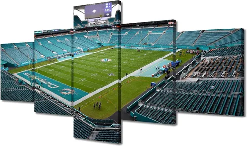 Vista 19 de Arte de pared en lienzo de estadio Allegiant, arte de pared para sala de estar, equipo de fútbol americano, pintura moderna de Nevada Las Vegas