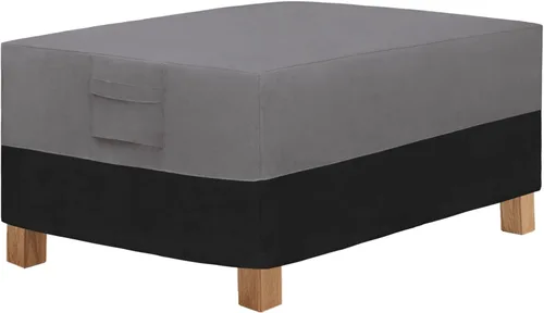 Vista 8 de Easy-Going Funda otomana para exteriores, funda impermeable para otomana de patio, funda resistente para muebles de exterior con asas acolchadas
