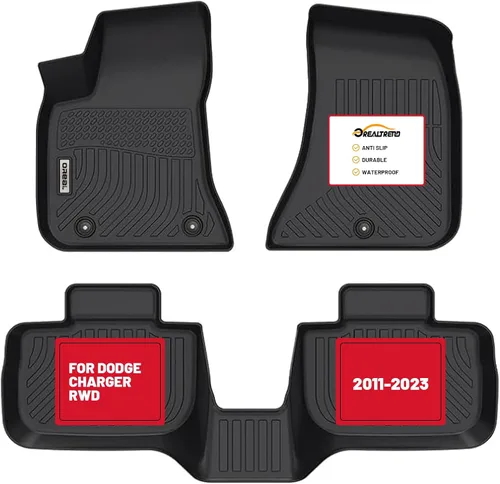 Vista 10 de orealtrend Alfombrillas de Suelo Negras Forros de Repuesto para Charger AWD 2011-2023 Resistente para Todo Clima Protector Delantero Trasero