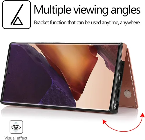 Vista 4 de Asuwish Funda compatible con Samsung Galaxy Note 20 Ultra Glaxay Note20 Plus 5G, protector de pantalla de vidrio templado, soporte para tarjetas