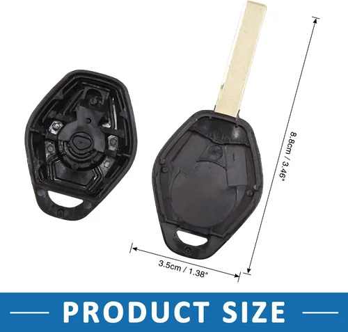 Vista 3 de Coche 3 Botones Sin Cortar Insertar Llavero Caso Control Remoto Shell Reemplazo Para BMW X3 2004-2009