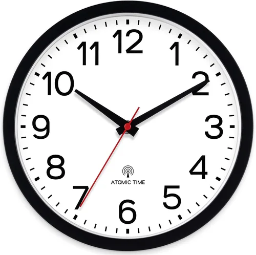Vista 13 de AKCISOT 8 Inch Wall Clock, Silent Battery Operated Analog Clock, Black
