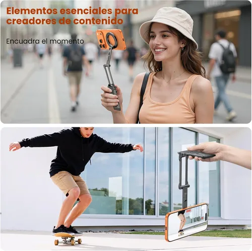 Vista 6 de OMOTON TP06 Pro [Cordón equipado] para gancho MagSafe para trípode con parte trasera magnética y base Arca-Suiza, rotación de 360° con tornillo