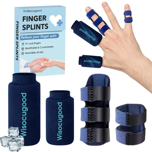Vista 8 de Juego de férula de dedo gatillo y paquete de hielo de gel frío, bolsas de hielo para el pulgar para aliviar el dolor, soporte