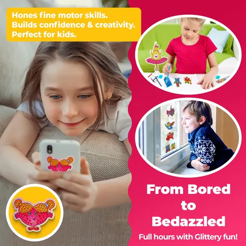 Vista 7 de Halmolife Kit de arte de diamantes para niños, kit de arte y manualidades de pintura de gemas para edades de 6 a 12 años, regalos para niños y niñas
