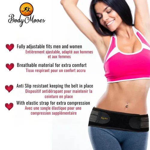 Vista 2 de BodyMoves Sacroilíaco Si Joint Hip Belt PLUS Extensión para hombres y mujeres Estabilización Si Brace alivia la inflamación, alivio del dolor