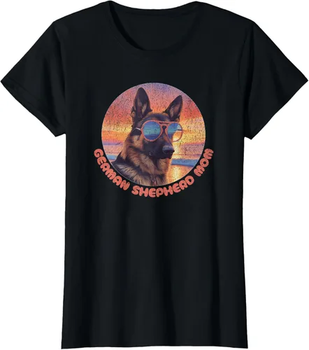 Vista 14 de Divertida camiseta de pastor alemán mamá, GSD Schäferhund, mamá, mamá, Negro