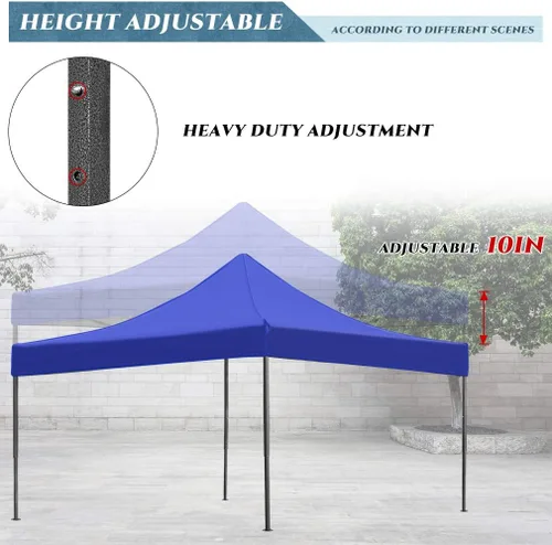 Vista 3 de Tienda de campaña desplegable, toldo desplegable de 10 x 10 pies, toldo Oxford 420D impermeable con revestimiento plateado, 10 x 10 pies