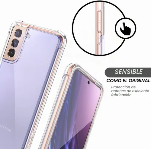 Vista 4 de SURITCH Funda transparente para Samsung Galaxy S21 de 6.2 pulgadas, [protector de pantalla integrado] carcasa rígida protectora de cuerpo
