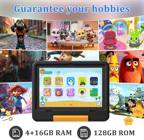 Vista 3 de PEICHENG Tableta para Niños con Estuche Protector EVA, Tableta para Niños Android 15.0 PC 10.1 Pulgadas RAM 20GB (4+16Expand) + ROM 128GB IPS 800 *
