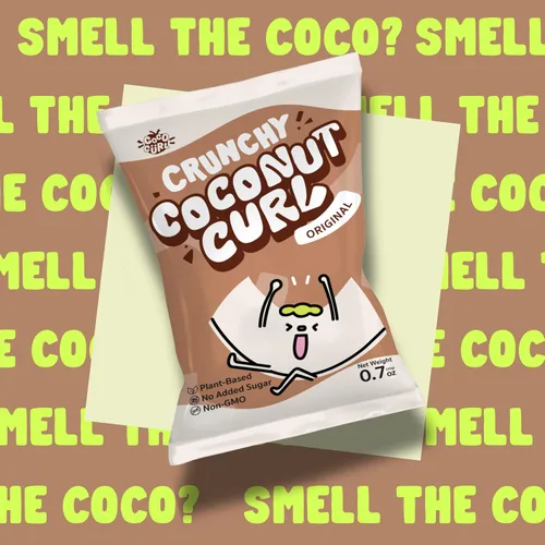 Vista 4 de COCOCURL Chips de Coco Crujientes Originales Artesanales – Aperitivo Saludable Sin Azúcar, A Base de Plantas, Sin Gluten, Coco Suavemente Tostado