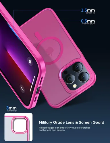 Vista 4 de Funda magnética para iPhone 12 y iPhone 12 Pro [probada contra caídas de grado militar y compatible con MagSafe], parte trasera translúcida mate