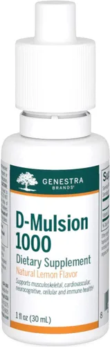 Vista 4 de Genestra Brands D-Mulsion 1000 - Suplemento líquido de vitamina D - Sabor natural a limón - 1 onza líquida