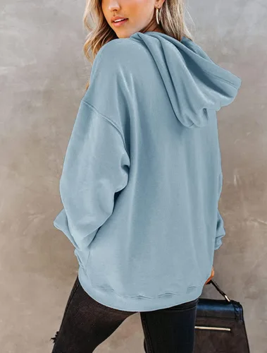 Vista 2 de Yuccalley Sudaderas con capucha y bolsillo de manga larga para mujer