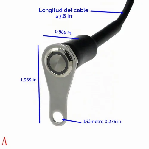 Vista 2 de RAYANA Interruptor LED universal de acero inoxidable para motocicleta, manillar de encendido y apagado, montaje ajustable, botón de interruptores