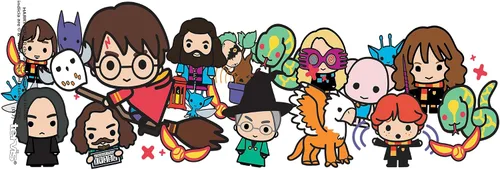 Vista 2 de Tervis Harry Potter Group Charms - Vaso con envoltura y tapa negra, taza de 16 onzas, transparente