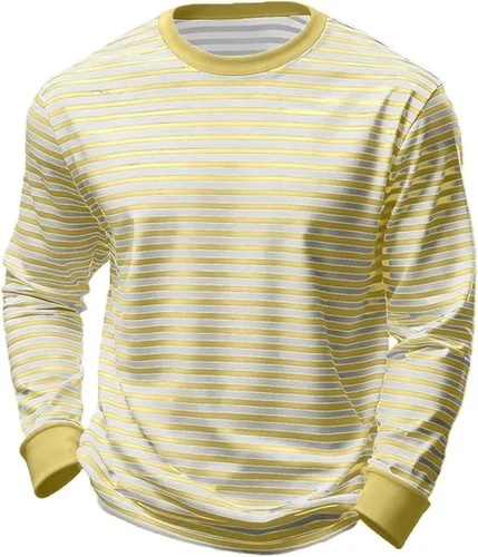 Vista 9 de Camisas a rayas para hombre, manga larga, de gran tamaño, hombros caídos, bloque de color, para trabajo, oficina, uso diario, camiseta básica