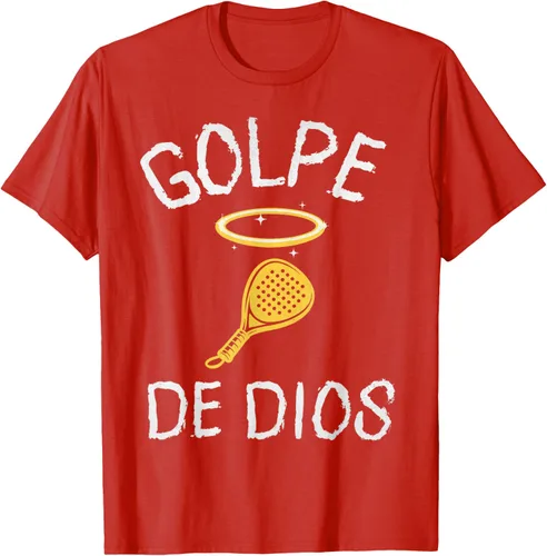 Vista 40 de Golpe De Dios Padel Player Sport in Spanish En Espanol Men's T-Shirt
