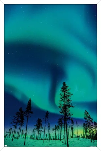 Vista 12 de Trends International Aurora Borealis - Póster de pared, 14.725 x 22.375 pulgadas, versión enmarcada de madera de granero