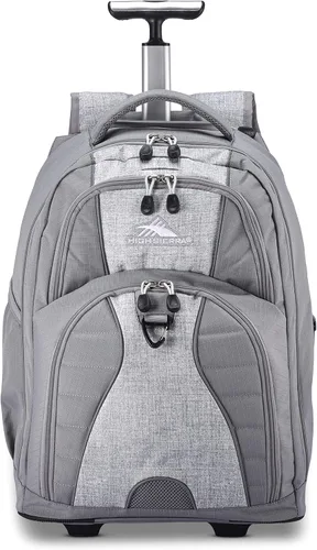 Vista 3 de High Sierra Freewheel - Mochila para portátil con ruedas, color plateado jaspeado, 20.5 x 13.5 x 8 pulgadas Plateado combinado
