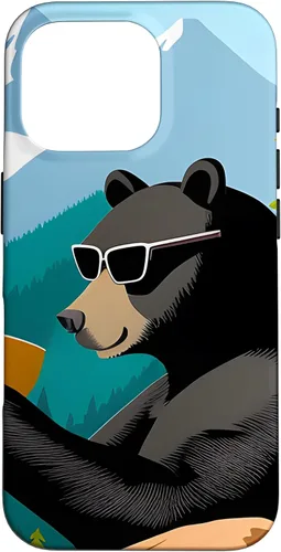 Vista 20 de iPhone 16 Bear Enjoying A Coffee Case