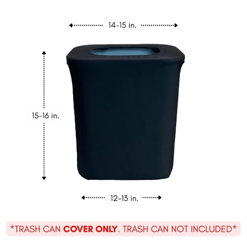 Vista 3 de YOUR CHAIR COVERS - Funda de cubo de basura de oficina de elastano de 7 galones - Negro