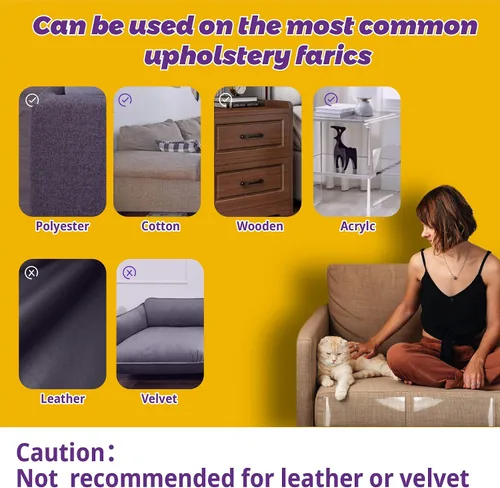 Vista 3 de Protector de muebles antiarañazos para gatos, paquete de 6 unidades, cinta adhesiva de una sola cara, resistente, sin residuos para sofá, puertas
