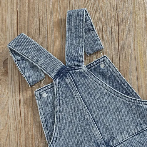 Vista 6 de Mubineo Overol corto básico de verano para niñas y niños pequeños