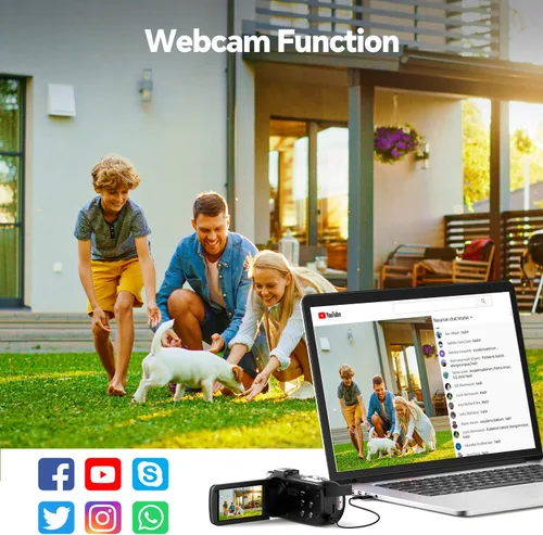 Vista 5 de Videocámara, Cámara de Video Digital 42MP Cámara 4K para Vlogging con Zoom Digital 18X, Pantalla de Rotación de 3” 270°, Videocámara para YouTube