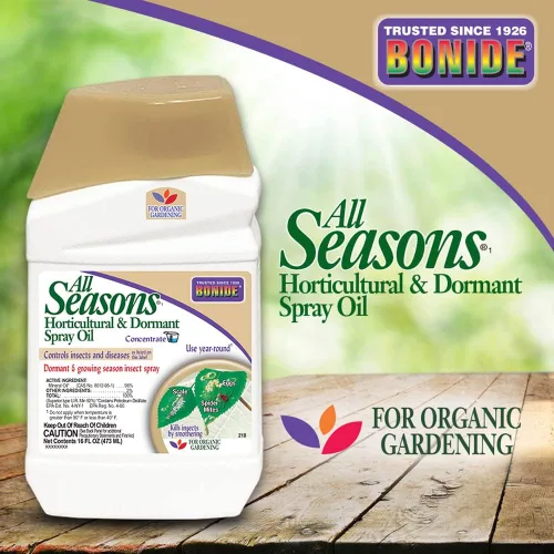 Vista 3 de Bonide All Seasons Aceite en Spray Hortícola y Latente, Concentrado de 16 oz, Prevención de Enfermedades y Eliminador de Insectos para Jardinería