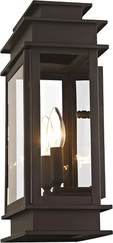 Vista 5 de Livex Lighting 2016-07 Princeton - Linterna de pared para exteriores, bronce, 15.25 x 9.5 x 15.25 pulgadas