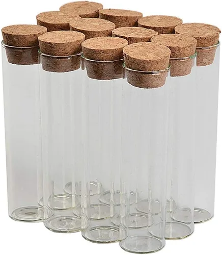 Vista 11 de Mini botellas de 0.1 fl oz de 0.866 x 0.984 in, tubo de ensayo de vidrio, almacenamiento para arena líquida, alimentos, botellas de bricolaje, 24