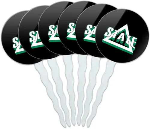 Vista 25 de Abilene Christian - Juego de 6 palillos para cupcakes con logotipo secundario