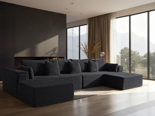 Vista 117 de Sofá modular de gran tamaño de 108 pulgadas, cómodo sofá deshuesado en forma de U para sala de estar, asientos extra profundos, sin montaje, sofá