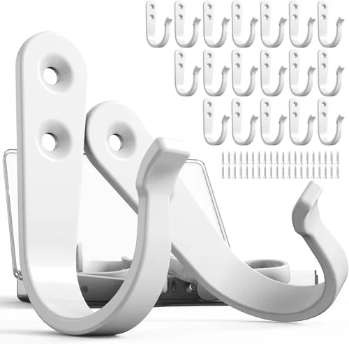 Vista 12 de BREYDROK 20 piezas de ganchos de pared de metal resistentes para abrigos, ganchos de un solo diente para colgar con 40 tornillos para toallas
