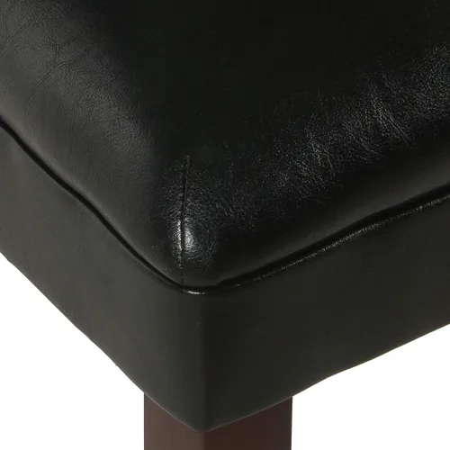 Vista 7 de HomePop Parsons - Juego de 2 sillas de comedor tapizadas, piel sintética negra Negro