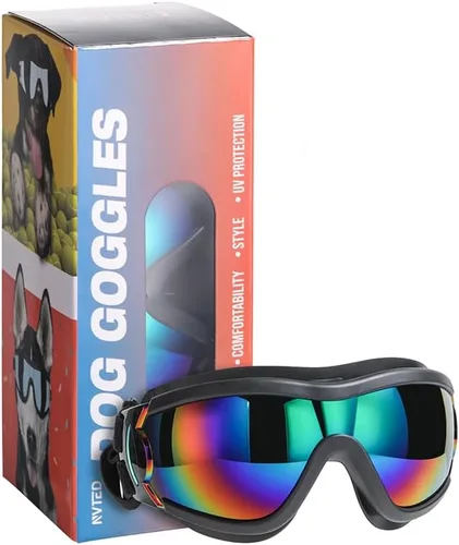Vista 8 de Gafas de sol para perros, protección contra rayos UV, viento, polvo, niebla, gafas para mascotas, protección contra los ojos con correa ajustable
