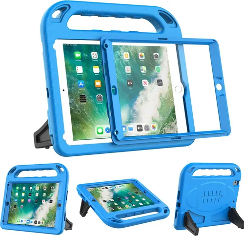Vista 15 de BMOUO Funda para niños para iPad 9.7 2018/2017/iPad Air 2/1/Pro 9.7 - Protector de pantalla integrado con mango a prueba de golpes, funda