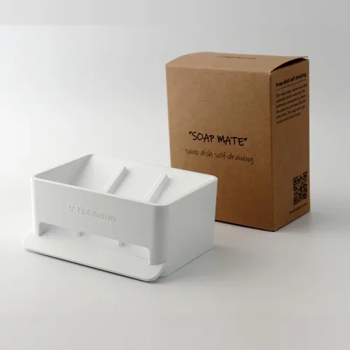 Vista 2 de Soap Mate - Jabonera inclinada con autodrenante y secado, ahorrador de jabón natural rápido para baño, ducha y fregadero de cocina (blanco frío)