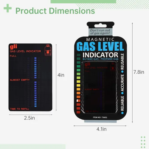 Vista 5 de Homaisson Indicador magnético de nivel de gas de 4 piezas, medidor de tanque de propano reutilizable para cocinas caseras, barbacoas al aire libre