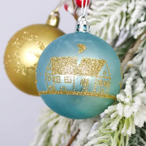 Vista 3 de 44 adornos de bolas de Navidad, adornos de Navidad de plástico inastillables con lentejuelas para colgar, bolas decorativas para árbol de Navidad